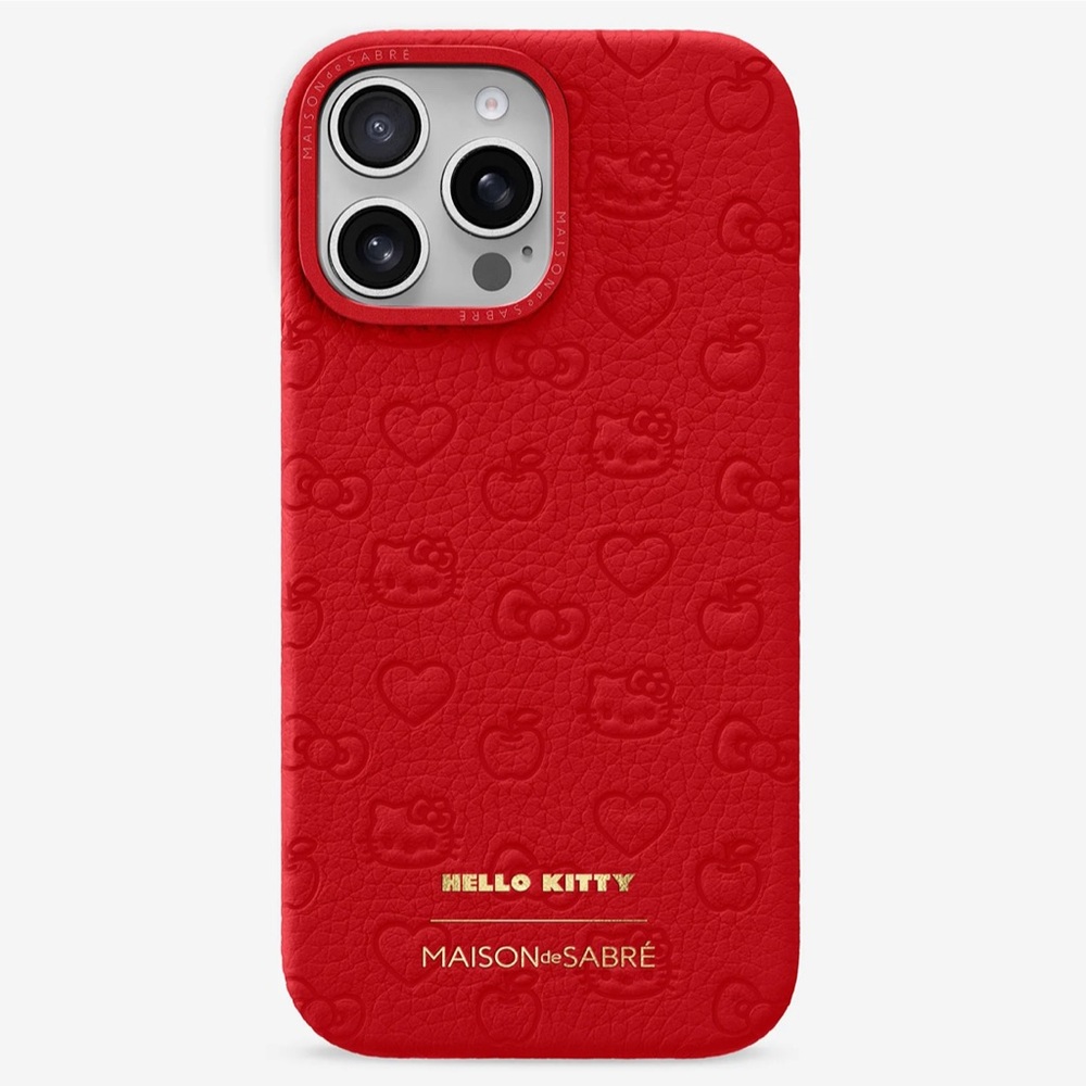 MAISON de SABRE leather Hello Kitty Phone Case iPhone 16 Pro Max - Red
